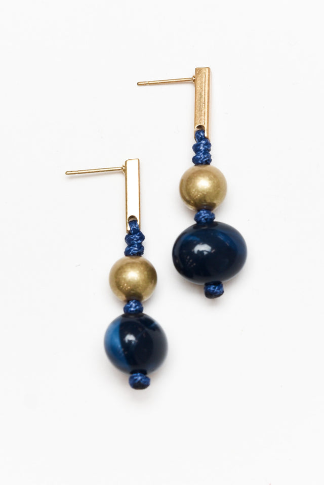 Zaria Blue Beaded Earrings
