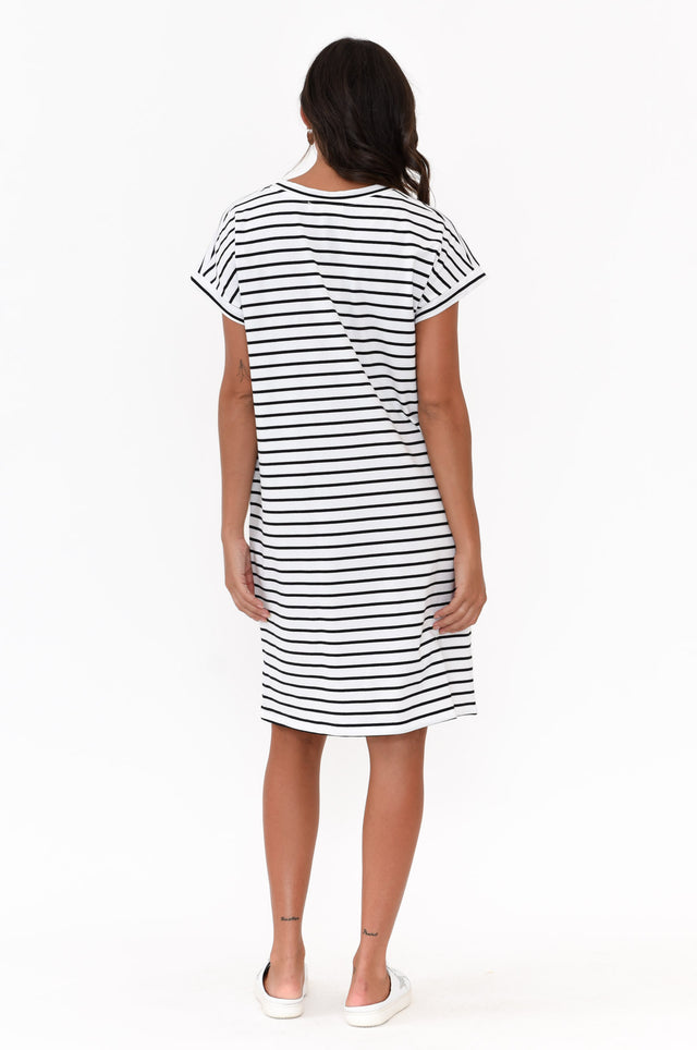 Zena Black Stripe T-Shirt Dress image 5