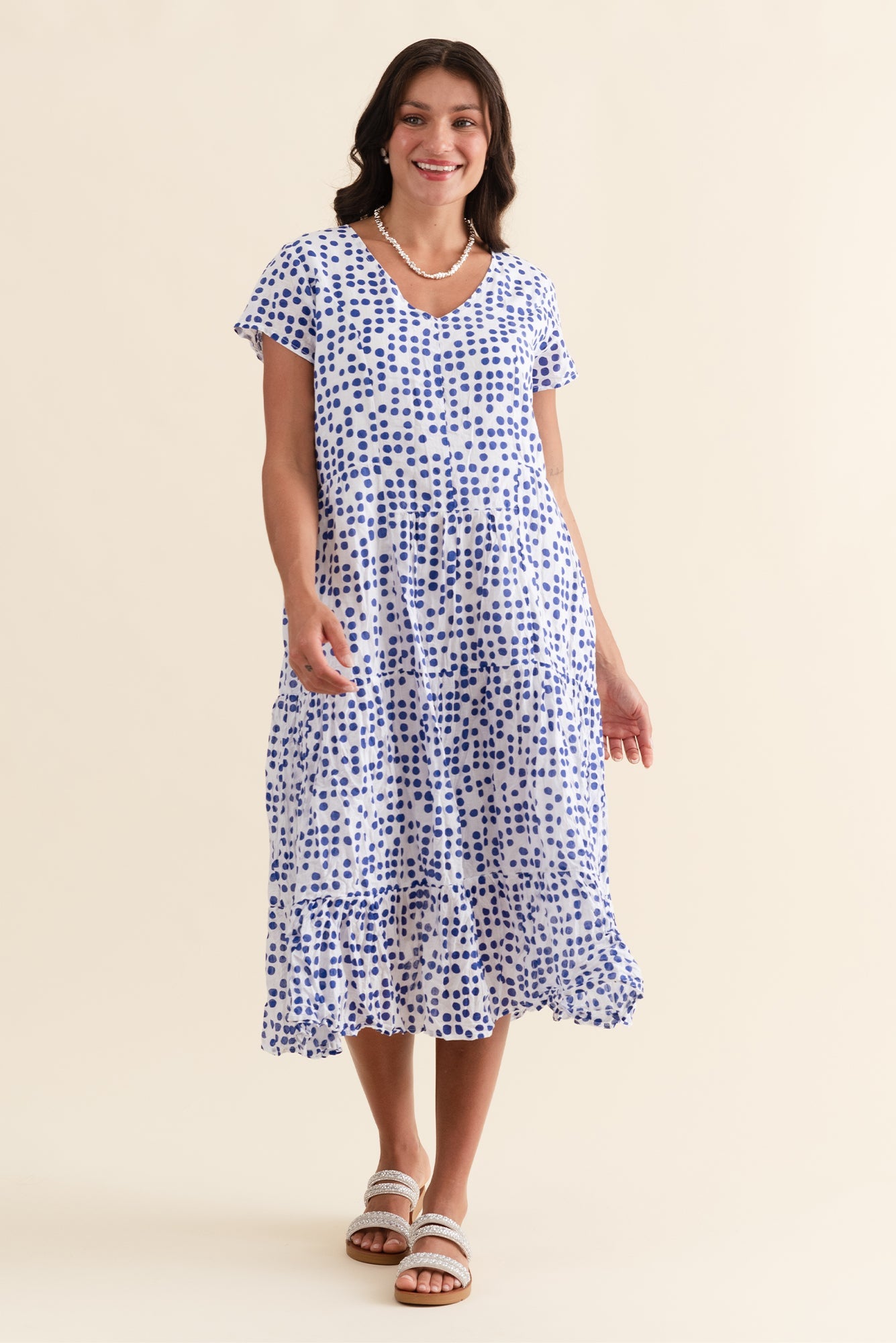 princess polly baby blue dress Floral-appliqué crêpe maxi dress in blue - Self Portrait main image 1