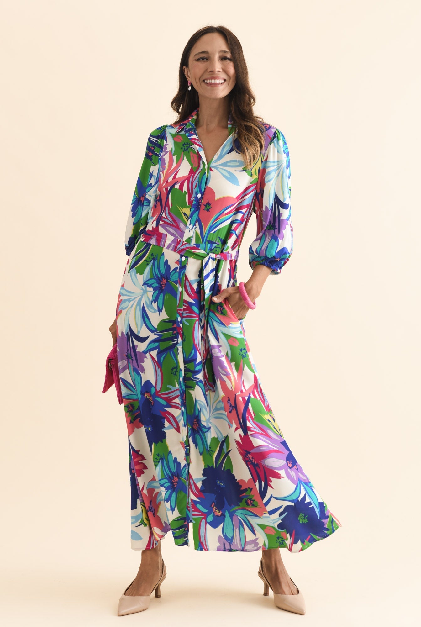 chinese dress ladies Blue Floral Maxi Dress - All Dresses
