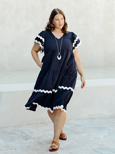 Navy midi dress australia hotsell