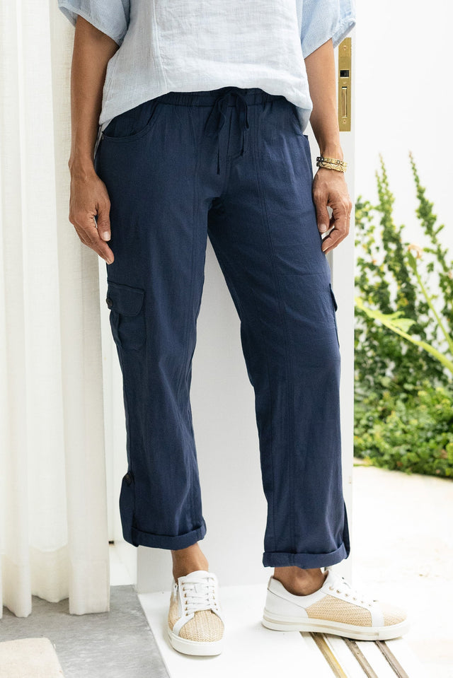 Colette Navy Cargo Pants,Lifestyle