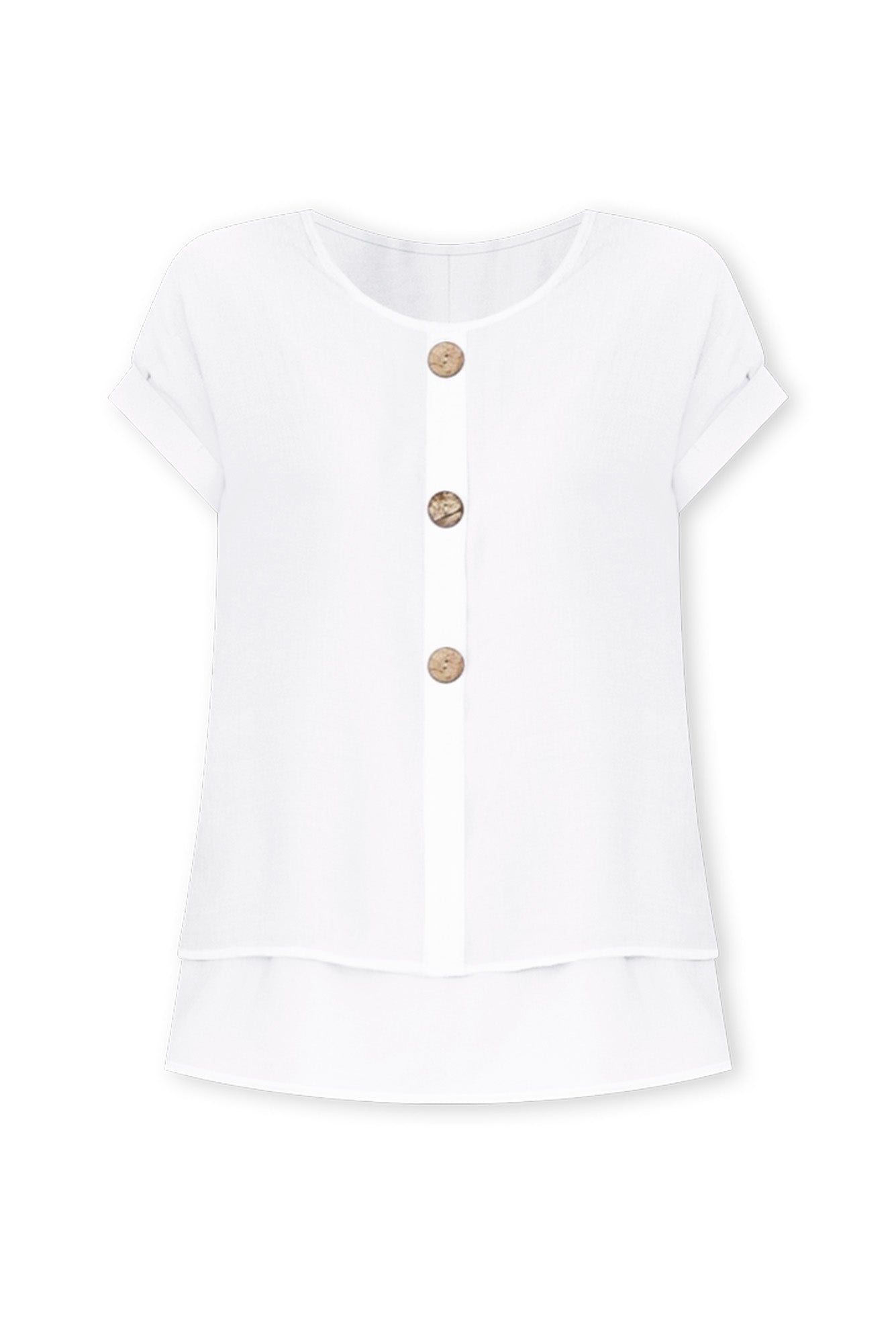 Abilene White Button Top - Blue Bungalow AU