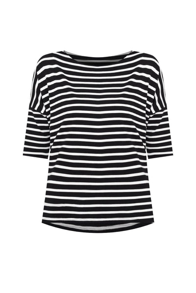 Preloved Two Tone Bamboo Oversized Top - Blkolive