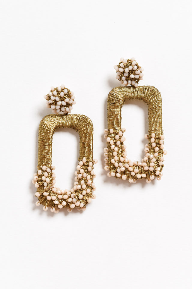 Peppa Gold Beaded Drop Earrings image 1