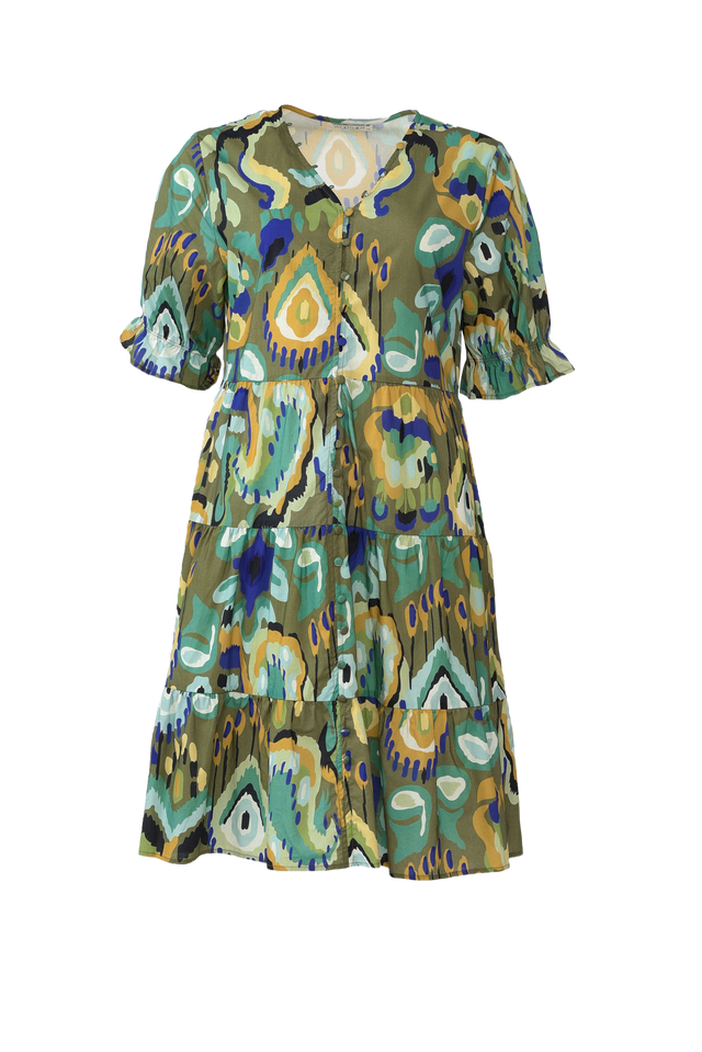 Anielle Emerald Abstract Tier Dress thumbnail 3