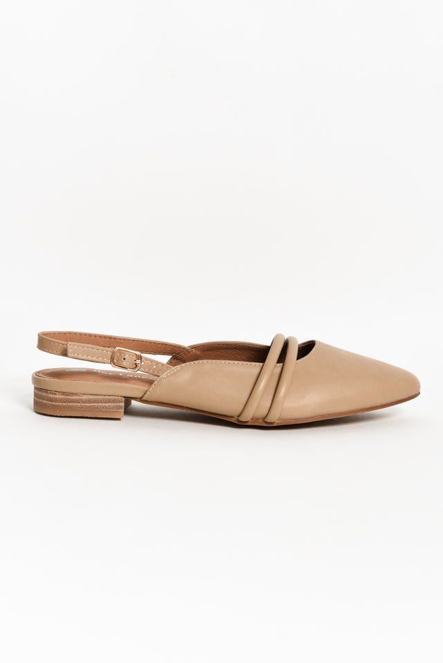 Abby Taupe Leather Slingback Mule