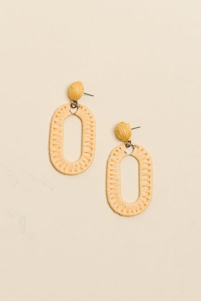 Abeni Yellow Straw Drop Earrings