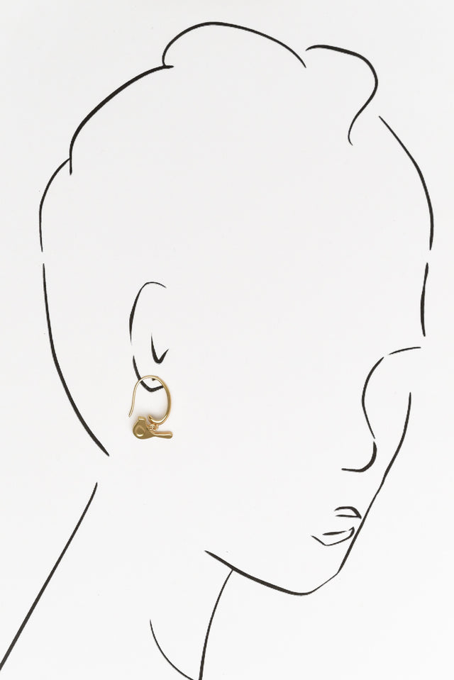 Abia Gold Bird Hook Earrings image 2