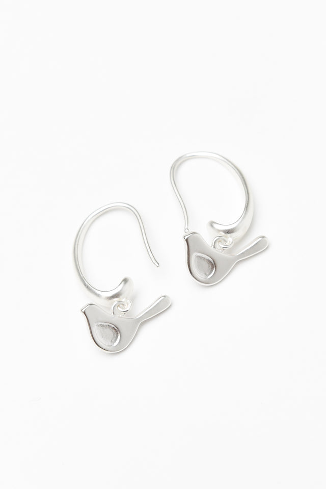 Abia Silver Bird Hook Earrings thumbnail 1