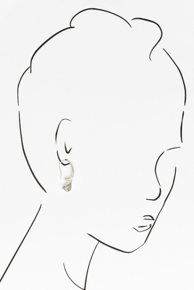 Abia Silver Bird Hook Earrings