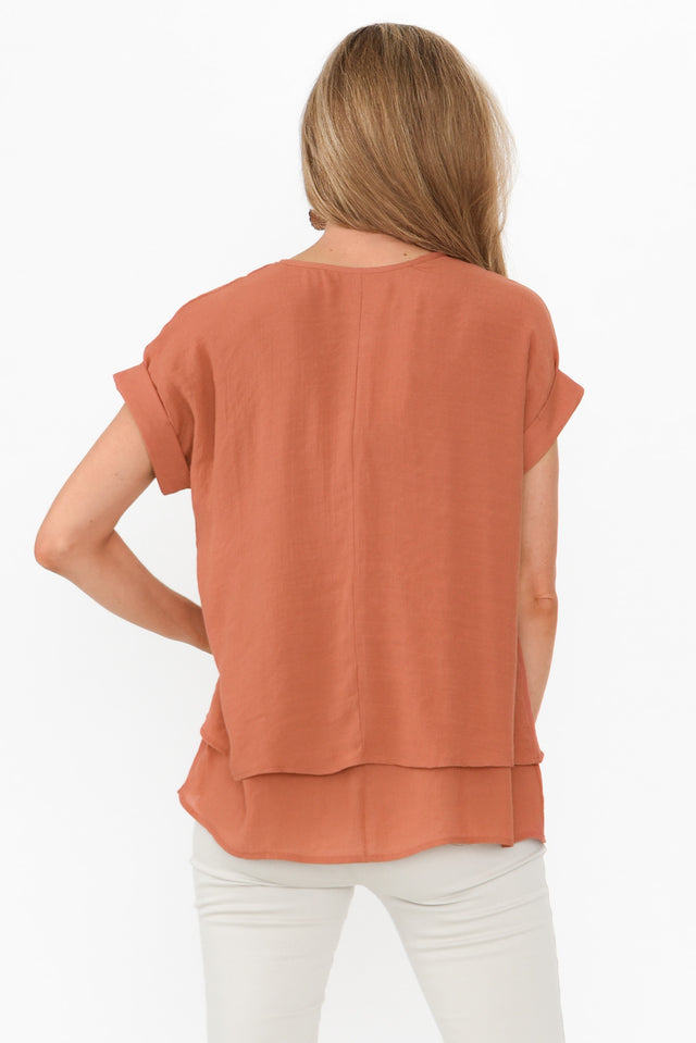 Abilene Rust Button Top