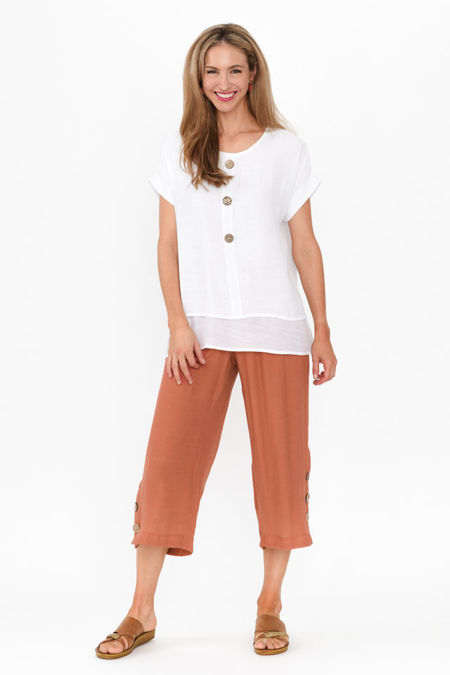 Lettie Rust Button Pants