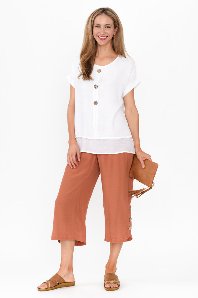 Lettie Rust Button Pants