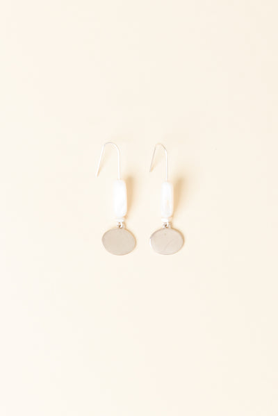 Abriella Silver Oval Hook Earrings