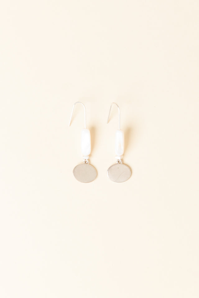 Abriella Silver Oval Hook Earrings