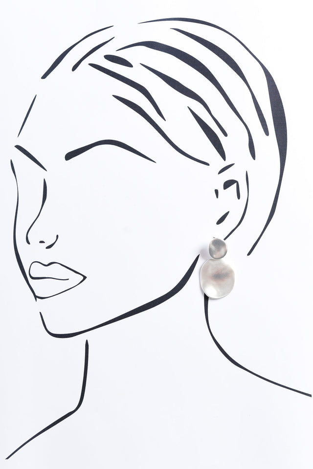 Ackley Silver Oval Earrings image 2