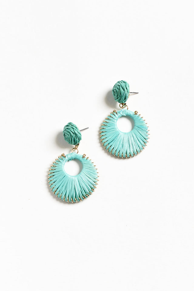 Aeliana Aqua Raffia Drop Earrings