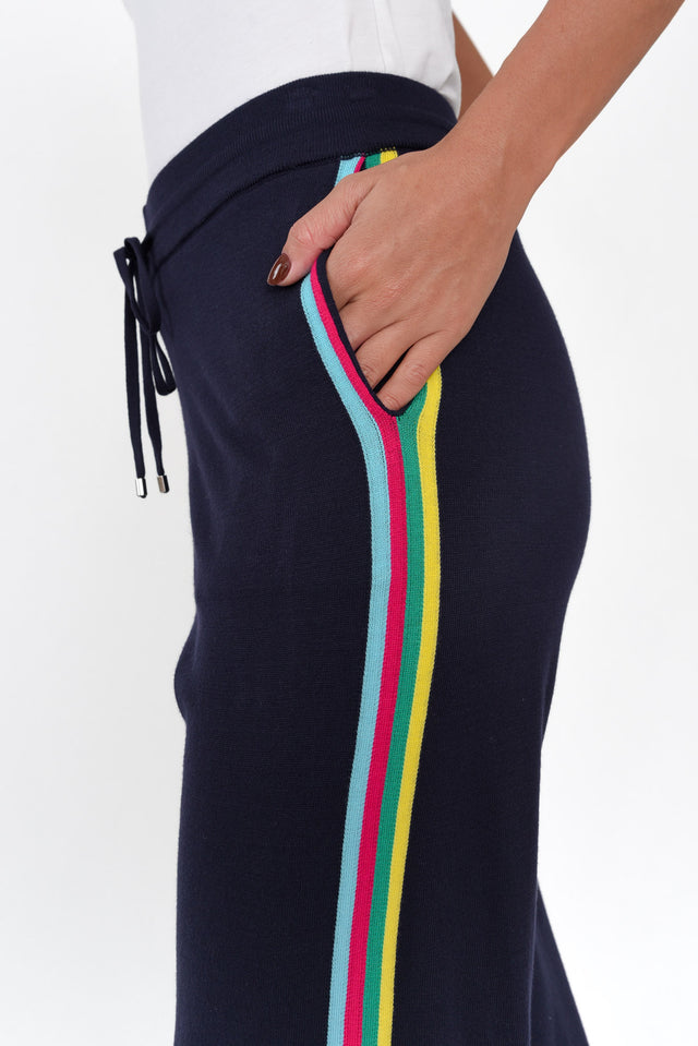 Aida Navy Stripe Knit Pants image 6