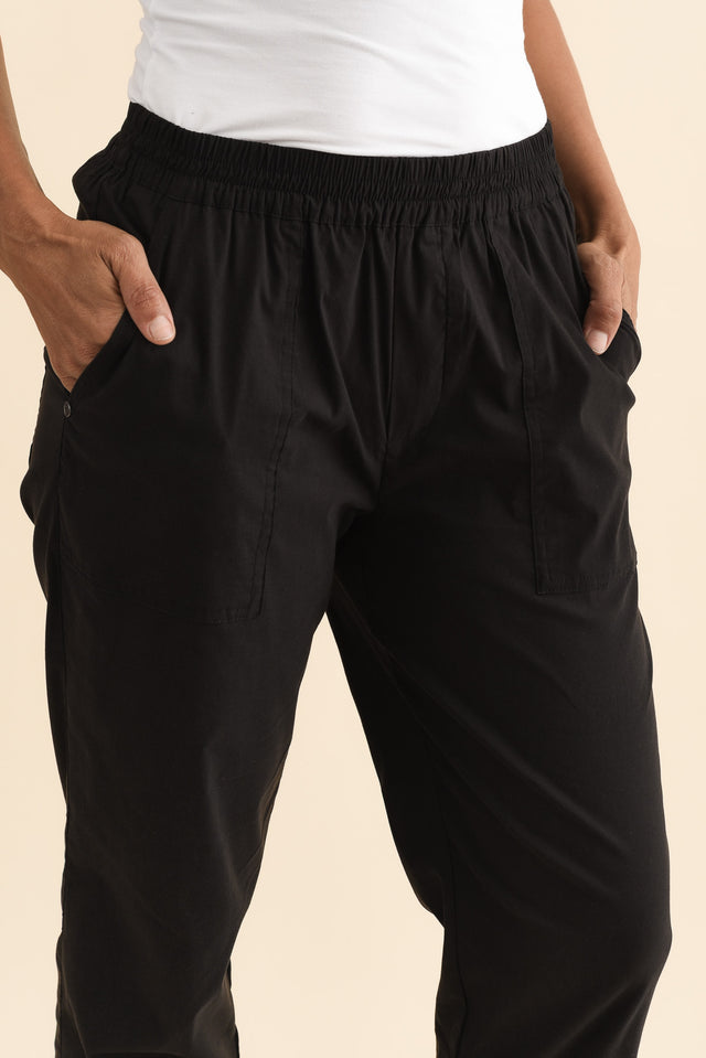 Air-Lite Black Stretch Cropped Pants,Brunette model,alt text|model:Cara image 6