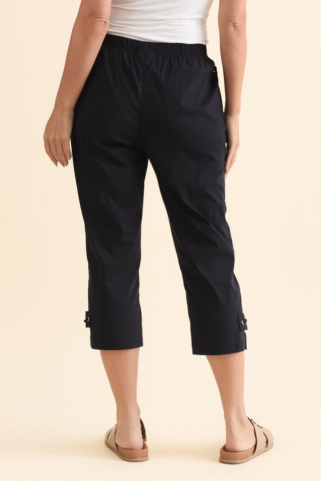 Air-Lite Navy Stretch Capri Pants,Brunette model,alt text|model:MJ image 5