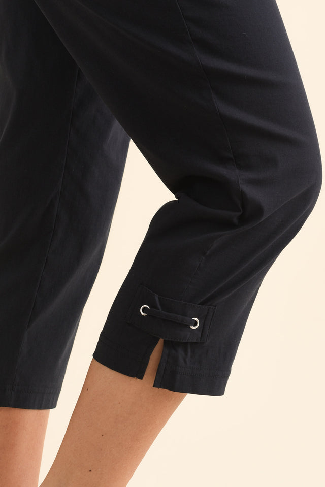 Air-Lite Navy Stretch Capri Pants,Brunette model,alt text|model:MJ image 7
