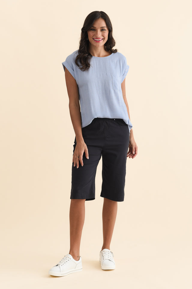 Air-Lite Navy Stretch Pocket Shorts,Brunette model,alt text|model:Brontie image 7