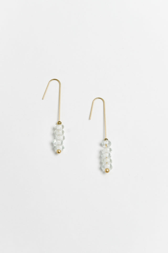 Akayla Gold Glass Beaded Hook Earrings