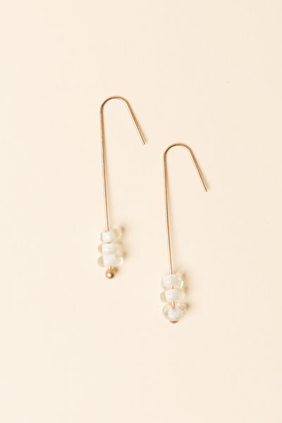 Akayla Gold Glass Beaded Hook Earrings