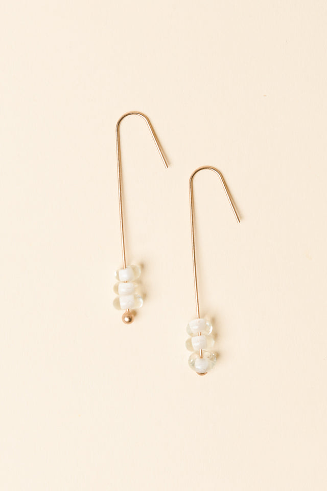Akayla Gold Glass Beaded Hook Earrings image 1