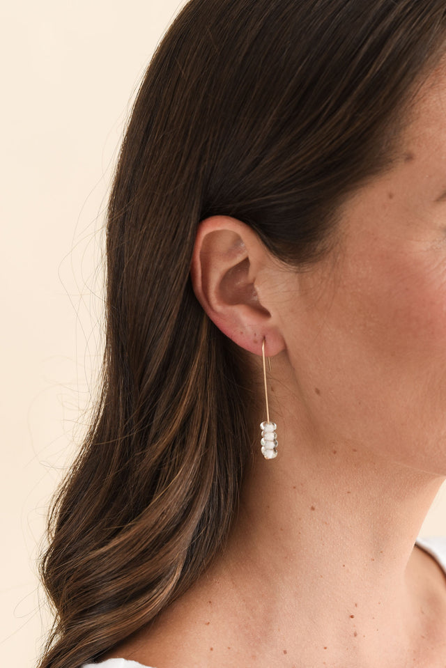 Akayla Gold Glass Beaded Hook Earrings