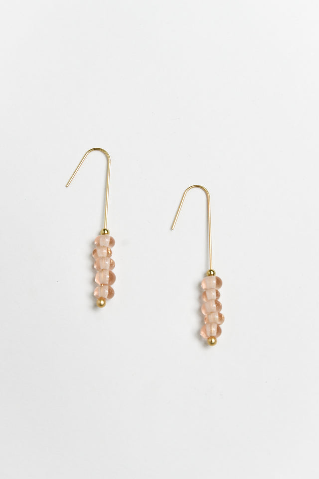 Akayla Pink Glass Beaded Hook Earrings