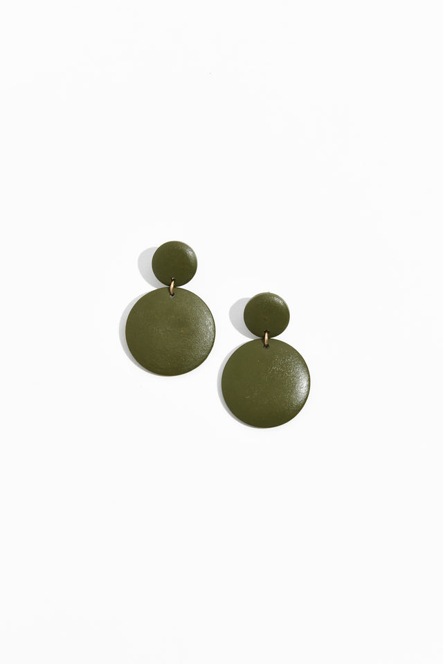 Akori Green Wood Circle Earrings