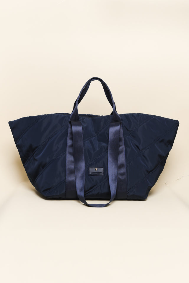 Aleana Navy Quilted Tote Bag image 1