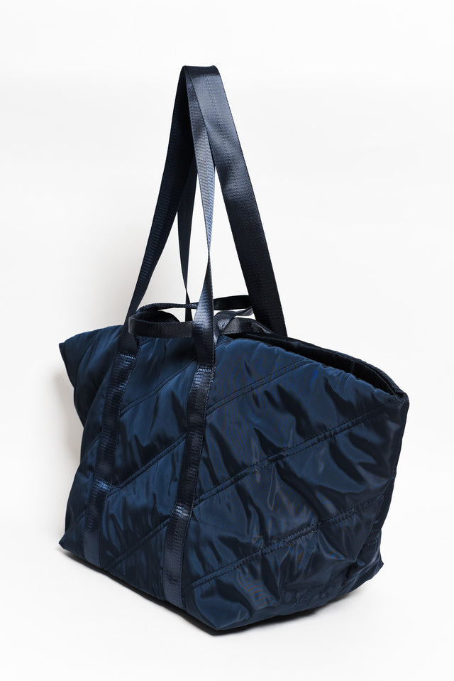 Aleana Navy Quilted Tote Bag