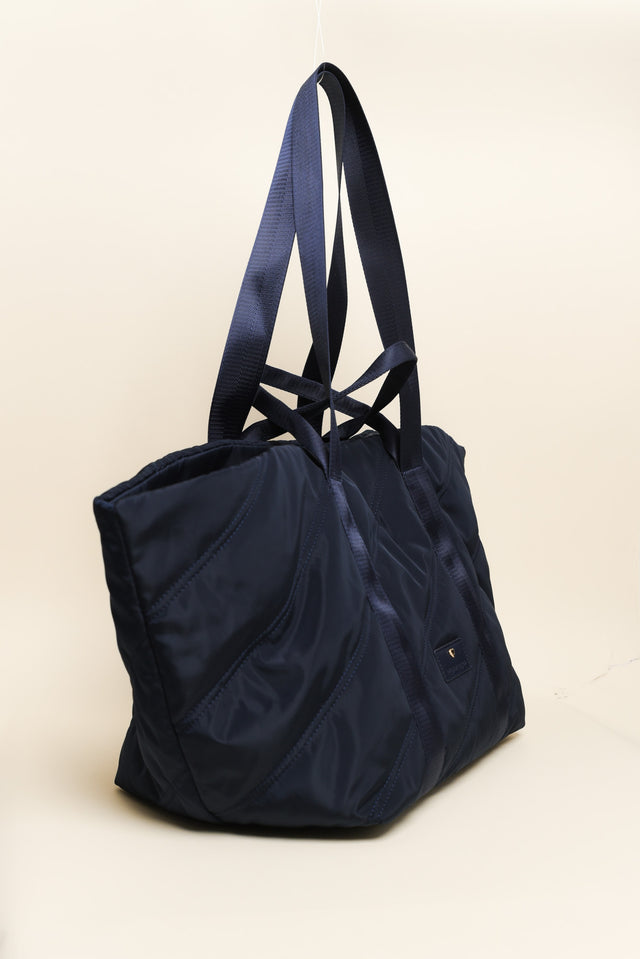 Aleana Navy Quilted Tote Bag image 2