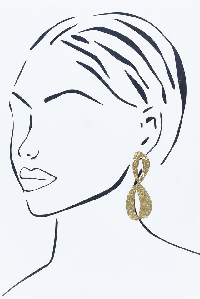 Alena Gold Oval Drop Earrings