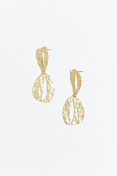 Alena Gold Oval Drop Earrings