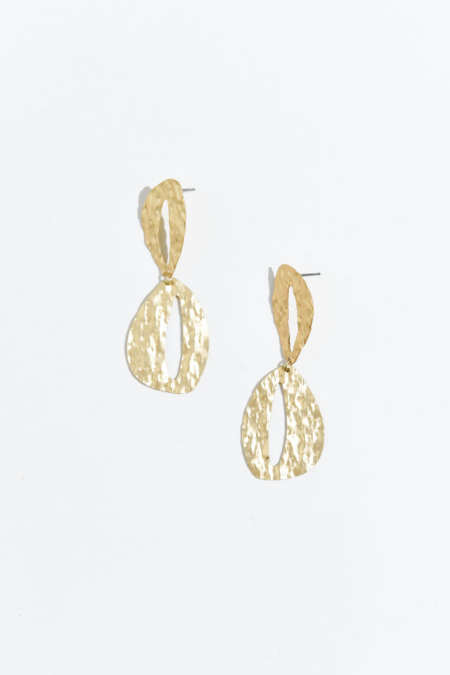 Alena Gold Oval Drop Earrings