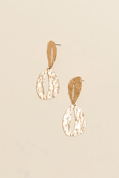 Alena Gold Oval Drop Earrings