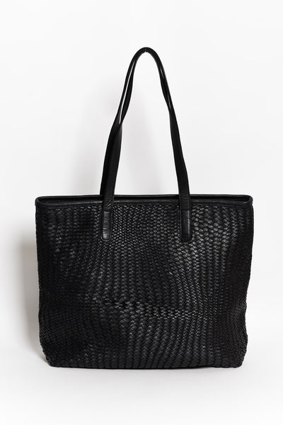 Alfie Black Woven Tote Bag