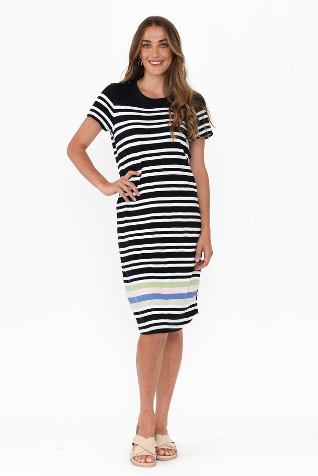 Aligner Navy Stripe Cotton Dress