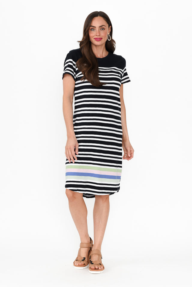 Aligner Navy Stripe Cotton Dress