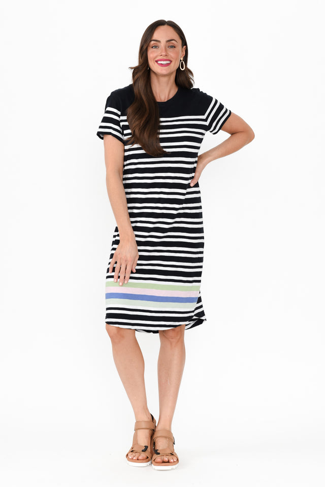 Aligner Navy Stripe Cotton Dress image 3