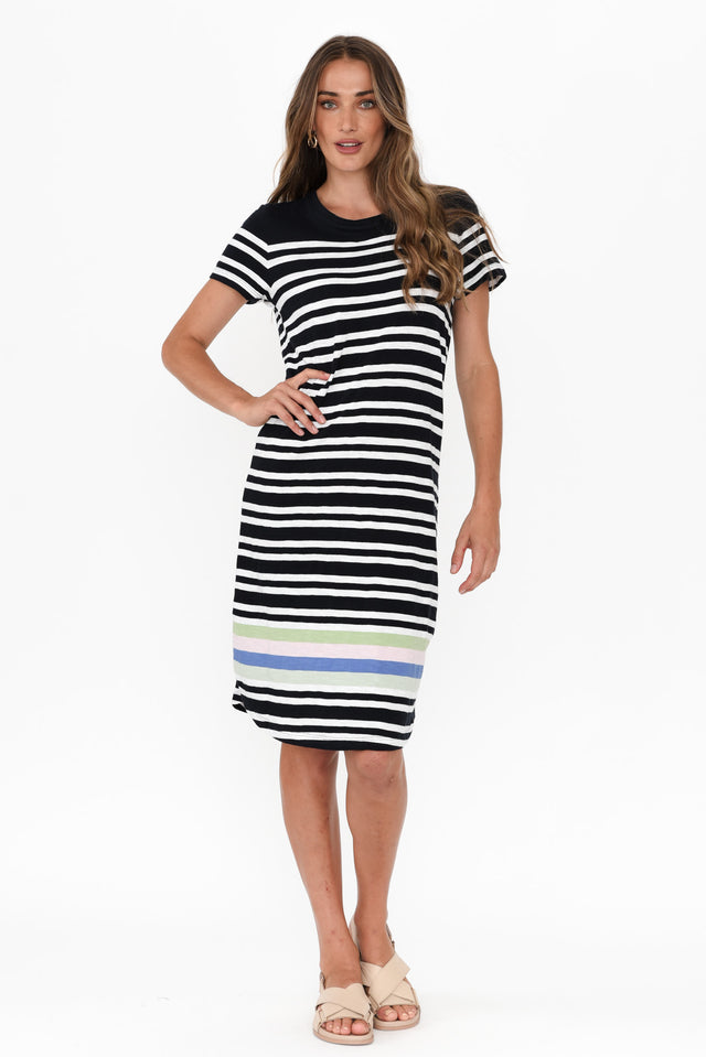 Aligner Navy Stripe Cotton Dress