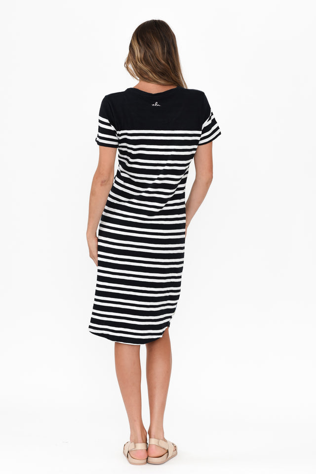 Aligner Navy Stripe Cotton Dress