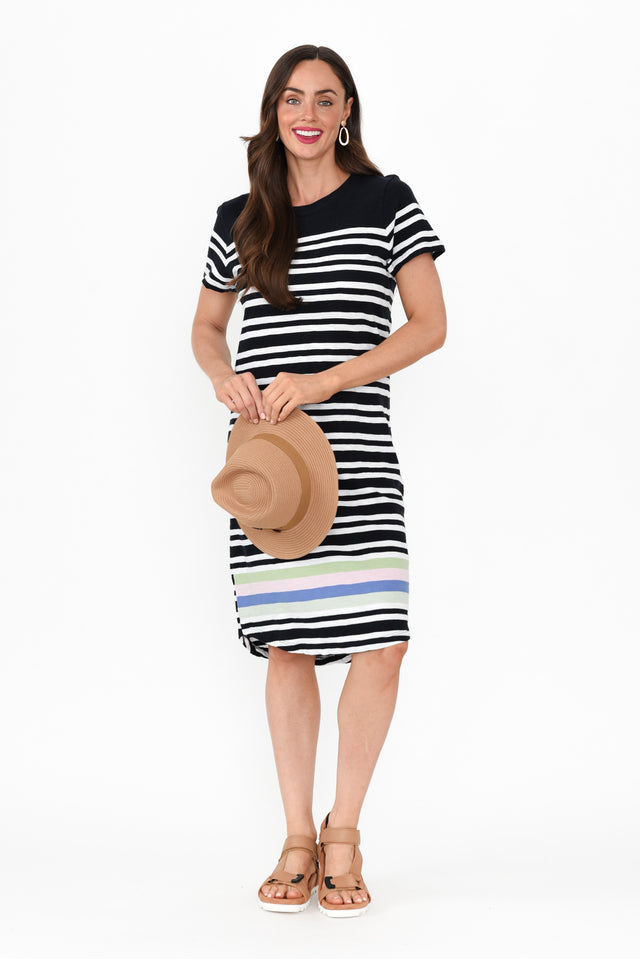 Aligner Navy Stripe Cotton Dress banner image