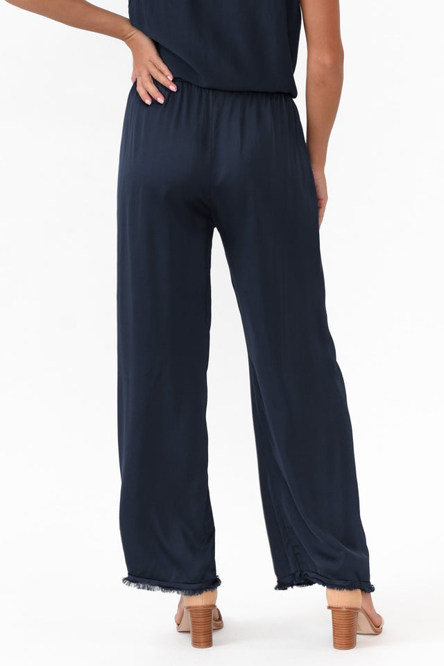 Alistair Navy Gloss Frayed Pants image 5