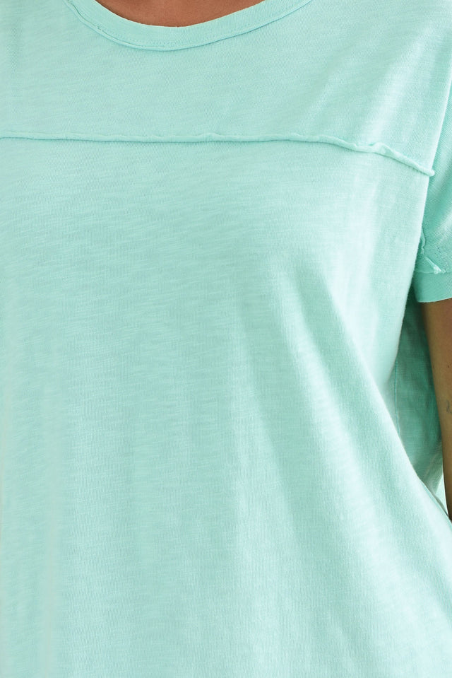 Allison Mint Cotton Tee,Detail,Brunette model,alt text|model:Brontie image 5