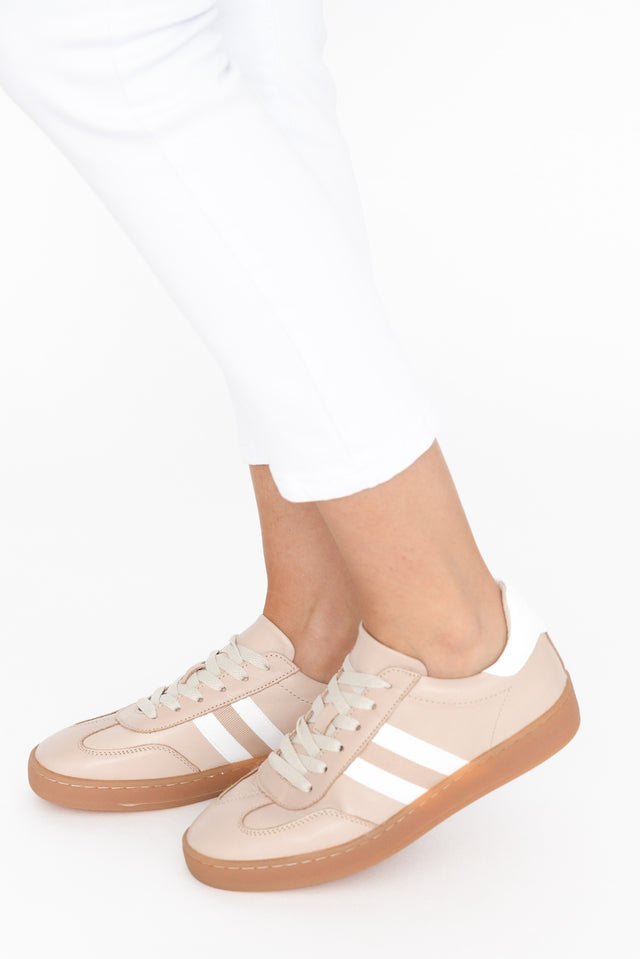 Aloha Beige Stripe Suede Sneaker image 1